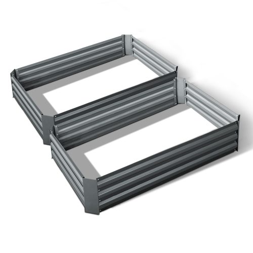Garden Bed 2PCS Galvanised Steel Raised Planter – 120x90x30 cm