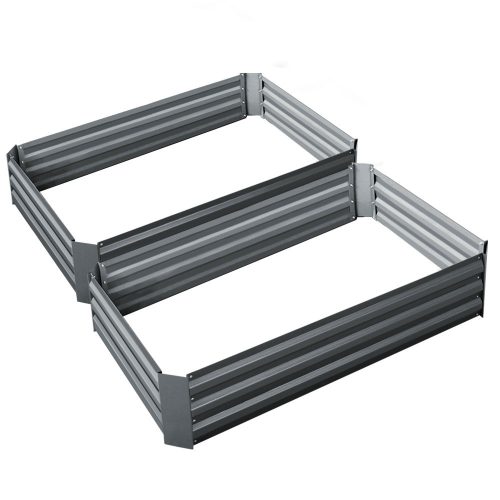 Garden Bed 2PCS Galvanised Steel Raised Planter – 120x90x30 cm