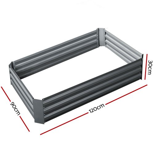Garden Bed 2PCS Galvanised Steel Raised Planter – 120x90x30 cm