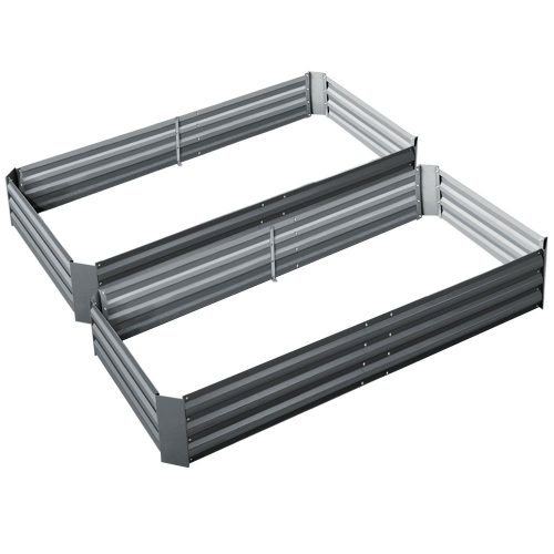 Garden Bed 2PCS Galvanised Steel Raised Planter – 210x90x30 cm