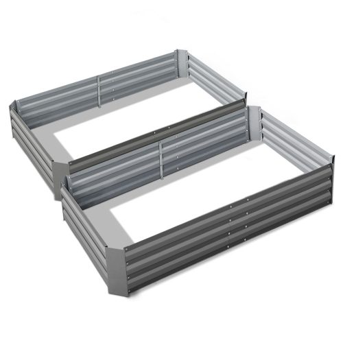 Garden Bed 2PCS Galvanised Steel Raised Planter – 150x90x30 cm