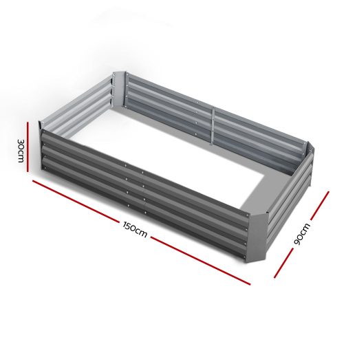 Garden Bed 2PCS Galvanised Steel Raised Planter – 150x90x30 cm