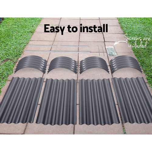 Galvanised Raised Garden Bed Steel Instant Planter – 240x80x42 cm