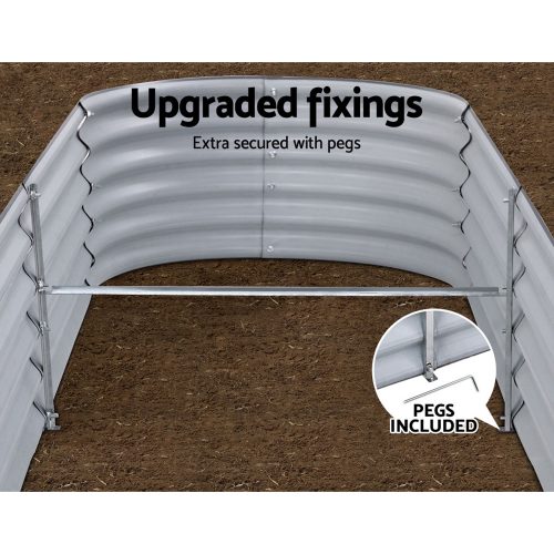 Galvanised Raised Garden Bed Steel Instant Planter – 240x80x42 cm