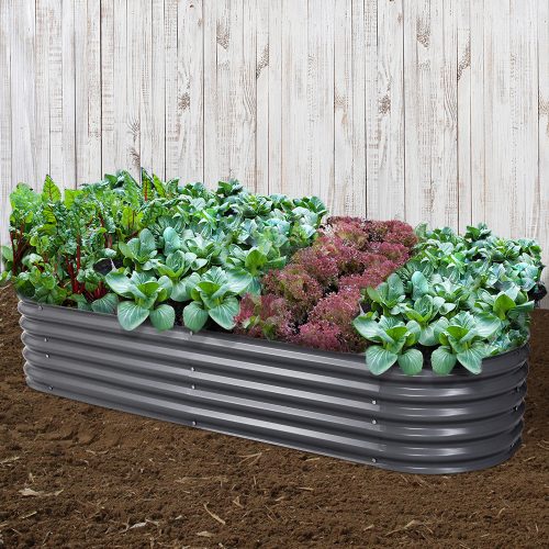 Galvanised Raised Garden Bed Steel Instant Planter – 240x80x42 cm