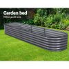 Galvanised Raised Garden Bed Steel Instant Planter – 320x80x40 cm