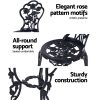 3PC Outdoor Setting Cast Aluminium Bistro Table Chair Patio – Black