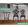 3PC Outdoor Setting Cast Aluminium Bistro Table Chair Patio – Black