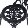 3PC Outdoor Setting Cast Aluminium Bistro Table Chair Patio – Black