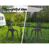 3PC Outdoor Setting Cast Aluminium Bistro Table Chair Patio – Black