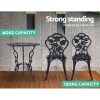3PC Outdoor Setting Cast Aluminium Bistro Table Chair Patio – Black