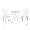 3PC Outdoor Setting Cast Aluminium Bistro Table Chair Patio – White