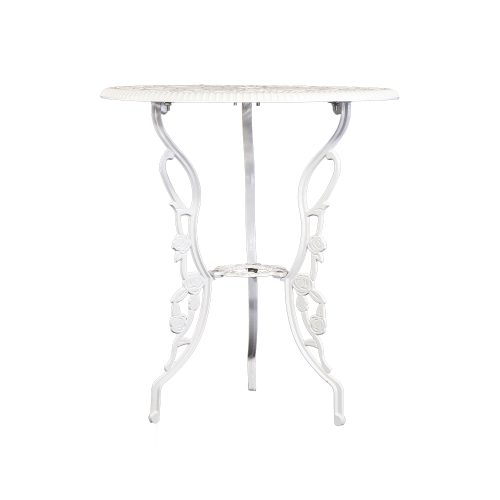 3PC Outdoor Setting Cast Aluminium Bistro Table Chair Patio – White