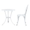 3PC Outdoor Setting Cast Aluminium Bistro Table Chair Patio – White