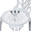 3PC Outdoor Setting Cast Aluminium Bistro Table Chair Patio – White