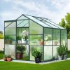 Greenhouse Aluminium Polycarbonate Green House Garden Shed – 1.9×1.9 m