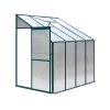 Greenhouse Aluminium Polycarbonate Green House Garden Shed – 2.52×1.27 m