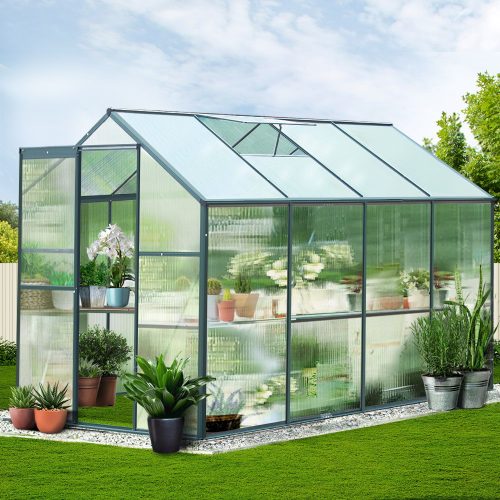 Greenhouse Aluminium Polycarbonate Green House Garden Shed – 2.52×1.9 m