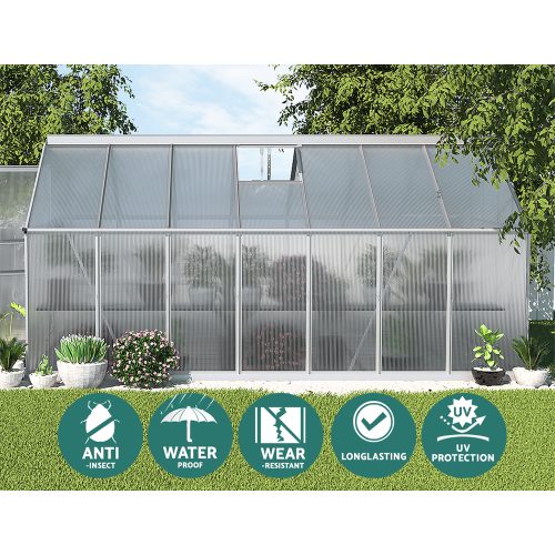 Greenhouse Aluminium Green House Polycarbonate Garden Shed – 422×250 cm