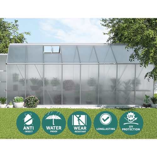 Greenhouse Aluminium Green House Polycarbonate Garden Shed – 470×250 cm