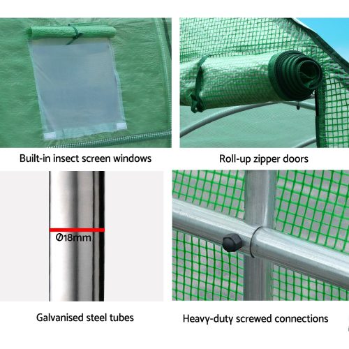 Greenhouse Garden Shed Green House Polycarbonate Storage – 4x3x2 m