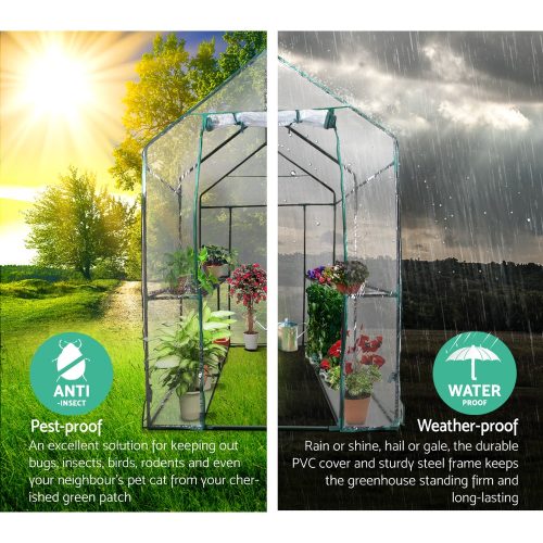 Greenhouse Garden Shed Green House 1.9X1.2M Storage Plant Lawn – Clear