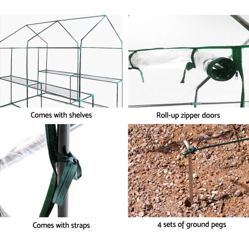 Greenhouse Garden Shed Green House 1.9X1.2M Storage Plant Lawn – Clear