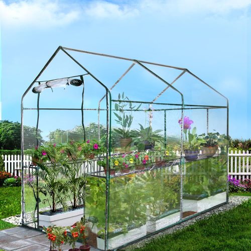 Greenhouse Garden Shed Green House 1.9X1.2M Storage Plant Lawn – Clear