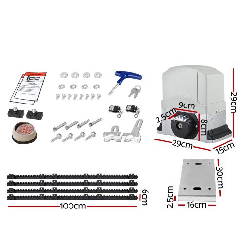 Electric Sliding Gate Opener 1200KG With Remote Hardware Kit Rail – 1200KG 4M