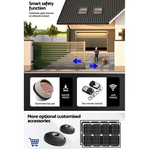 Electric Sliding Gate Opener 1200KG With Remote Hardware Kit Rail – 1200KG 4M