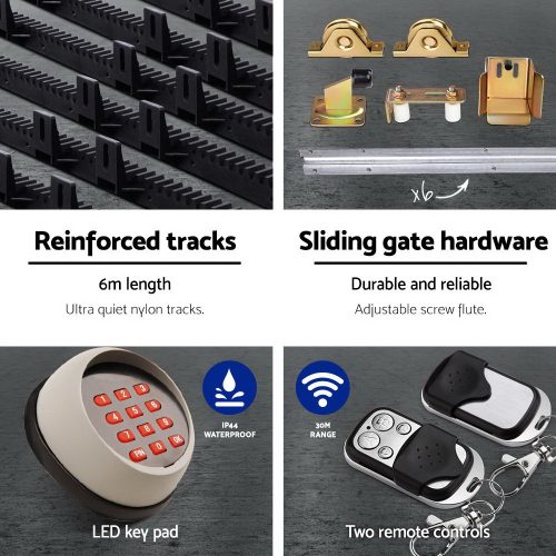Electric Sliding Gate Opener 1200KG With Remote Hardware Kit Rail – 1200KG 6M