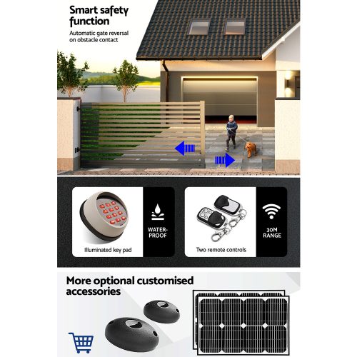 Auto Electric Sliding Gate Opener Keypad Rails – 1000KG 4M 370W + Keypad