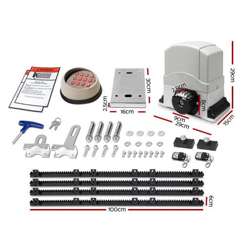 Auto Electric Sliding Gate Opener Keypad Rails – 1200KG 4M 450W + Keypad
