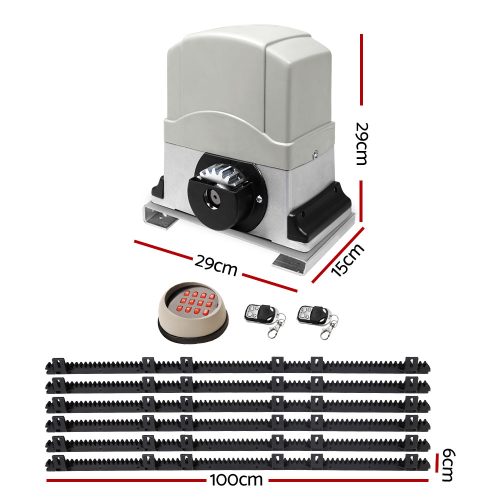 Auto Electric Sliding Gate Opener Keypad Rails – 1200KG 6M 450W + Keypad