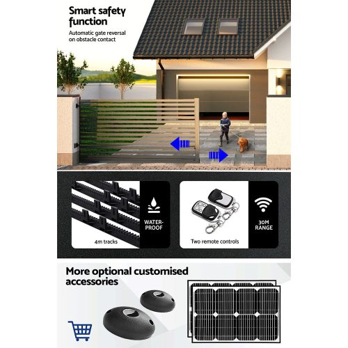 Auto Electric Sliding Gate Opener Keypad Rails – 1200KG 4M 450W
