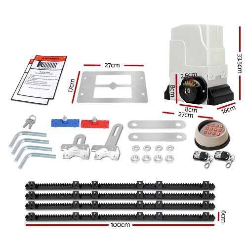 Auto Electric Sliding Gate Opener Keypad Rails – 1800KG 4M 550W + Keypad