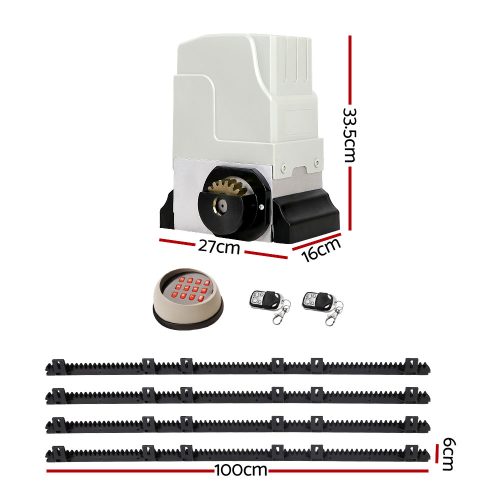 Auto Electric Sliding Gate Opener Keypad Rails – 1800KG 4M 550W + Keypad