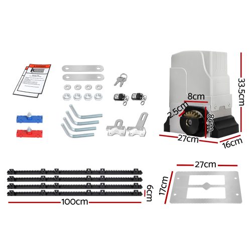 Auto Electric Sliding Gate Opener Keypad Rails – 1800KG 4M 550W