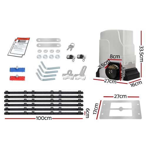 Auto Electric Sliding Gate Opener Keypad Rails – 1800KG 6M 550W