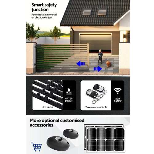 Auto Electric Sliding Gate Opener Keypad Rails – 1800KG 6M 550W