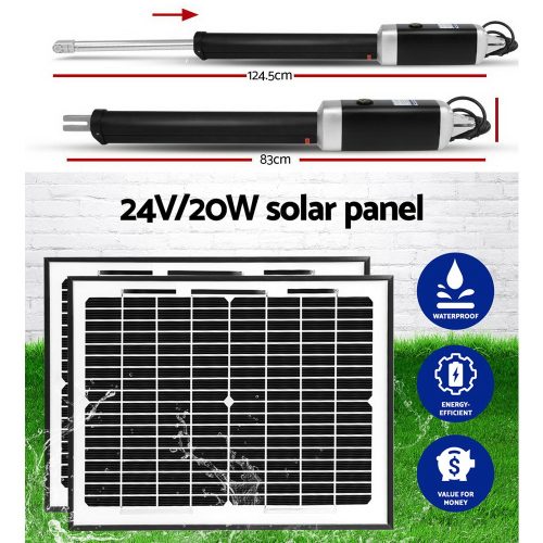 Swing Gate Opener Automatic Electric Solar Power Remote Control – 600KG 5.5M 20w