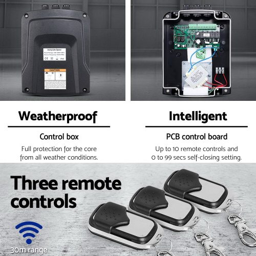Automatic Electrical Swing Gate Opener Kit – 1000KG 11M Double Arms 20W Solar