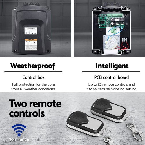 Automatic Electrical Swing Gate Opener Kit – 1000KG 11M Double Arms 20W Solar