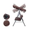 Outdoor Swing Chair Hammock 3 Seater Garden Canopy Bench Seat Backyard – Brown