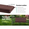 Outdoor Swing Chair Hammock 3 Seater Garden Canopy Bench Seat Backyard – Brown