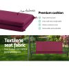 Outdoor Swing Chair Hammock 3 Seater Garden Canopy Bench Seat Backyard – Wine Red