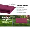 Outdoor Swing Chair Hammock 3 Seater Garden Canopy Bench Seat Backyard – Wine Red