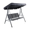 Outdoor Swing Chair Garden Bench Furniture Canopy 3 Seater Mesh Black