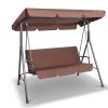 Outdoor Swing Chair Hammock 3 Seater Garden Canopy Bench Seat Backyard – Coffee