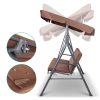 Outdoor Swing Chair Hammock 3 Seater Garden Canopy Bench Seat Backyard – Coffee